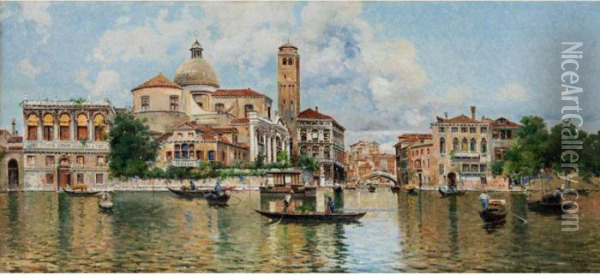 Vedute Von Venedig Oil Painting - Antonio Maria de Reyna