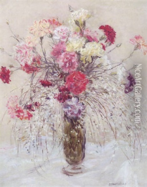 Vase De Fleurs Oil Painting - Jean Francois Raffaelli