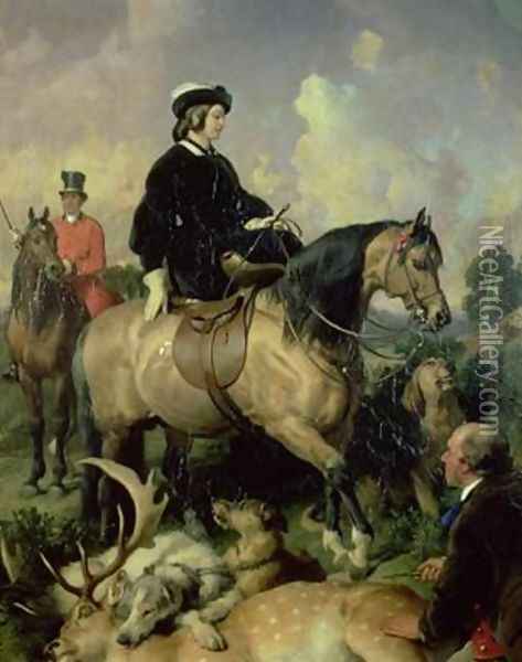 Queen Victoria in Windsor Home Park Oil Painting - Sir Edwin Henry Landseer