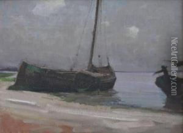 Fishing Boats On The Maas Oil Painting - Henry George Keller