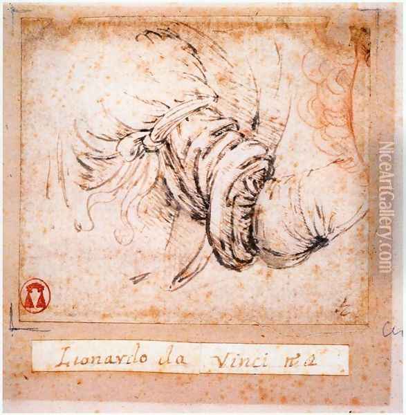 Sleeve study for the Annunciation 1470-73 Oil Painting - Leonardo Da Vinci