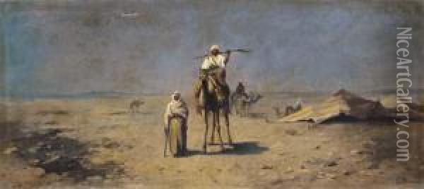 An Arab Encampment In The Desert Oil Painting - Giustinia Orsini