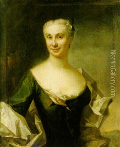 Portratt Forestallande Ingrid Brita Kolthoff Oil Painting - Johann Henrik Scheffel