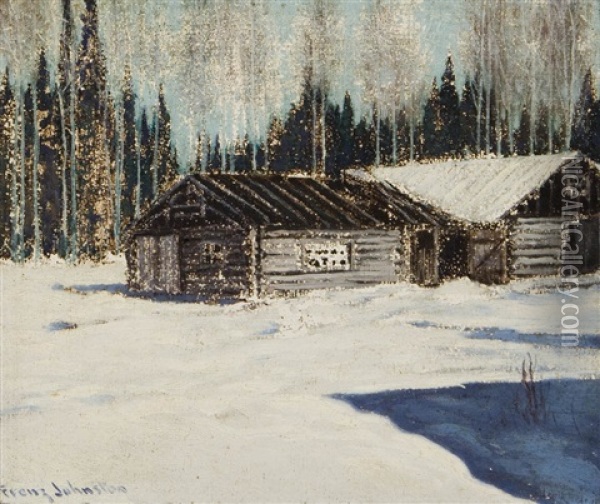 Cabins At Aroland Oil Painting - Francis Hans Johnston