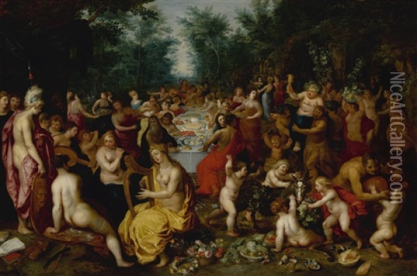 The Feast Of The Gods Oil Painting - Hendrik van Balen the Elder