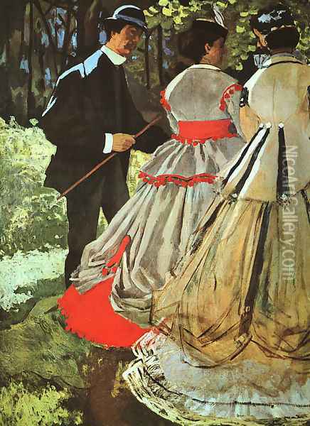 Le Dejeuner sur l'Herbe (The Picnic) detail 1865 Oil Painting - Claude Oscar Monet
