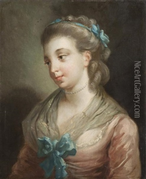 Figure De Femme Pensive Oil Painting - Jean Baptiste Henri Deshays