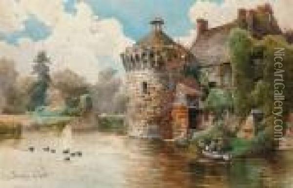 Scotney Castle, Kent Oil Painting - Onorato Carlandi