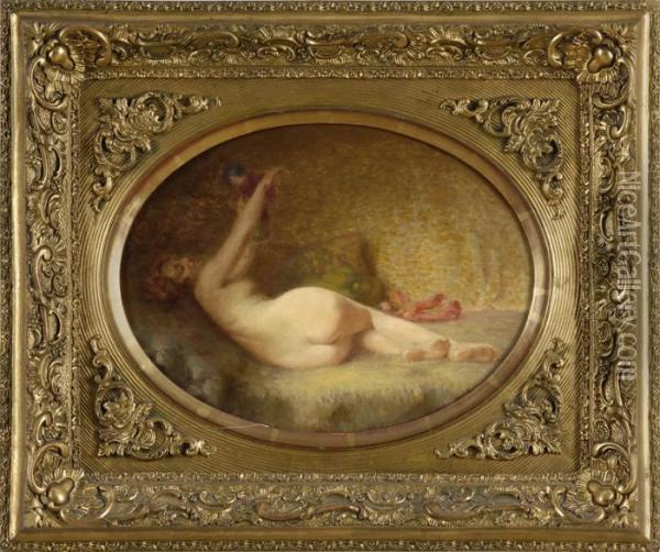 Liegender Frauenakt. Oil Painting - Antoine Calbet