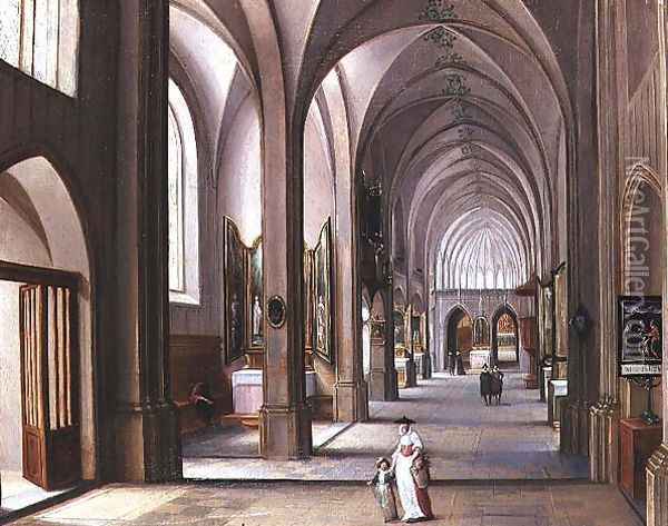 Church Interior Oil Painting - Hendrik van Steenwyck