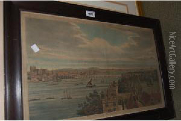 View Of London From Lambeth Oil Painting - Johann Jakob Stadler