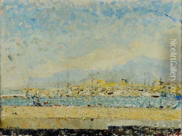Porticciolo Di Rapallo Oil Painting - Luigi Crisconio