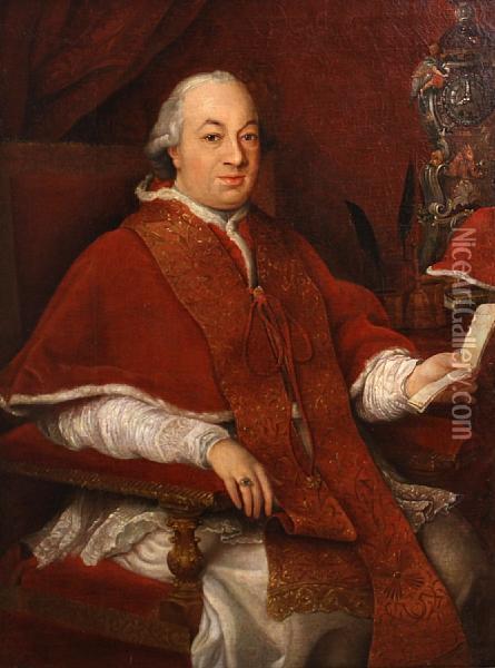 A Portrait Of Pope Pius Vi Oil Painting - Pompeo Gerolamo Batoni