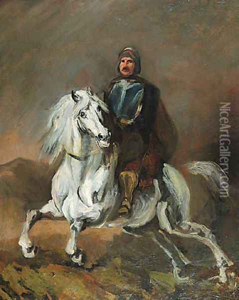 Knight on a White Horse Oil Painting - Piotr Michalowski