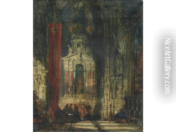 King's Chapel, Dreux Oil Painting - David Roberts