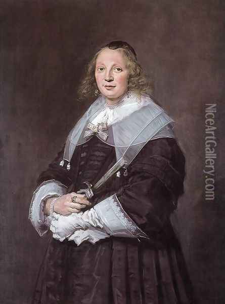 Portrait of a Standing Woman 1643-45 Oil Painting - Frans Hals