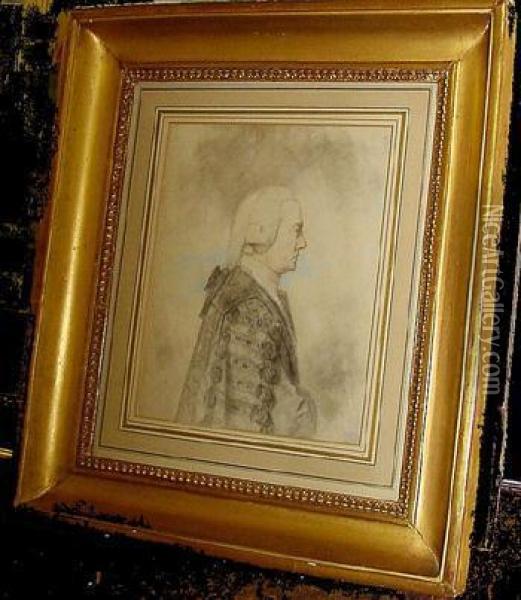 Portrait Of A Chancellor Oil Painting - John Downman