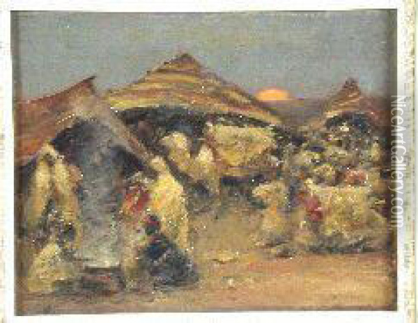 An Arab Camp, Evening Oil Painting - William Kennedy