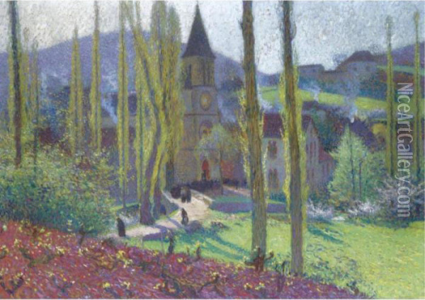 Sortie De Messe A Labastide-du-vert Oil Painting - Henri Martin