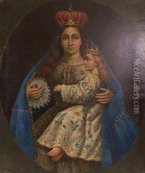 Madonna Col Bambino Oil Painting - Leopoldo Galli