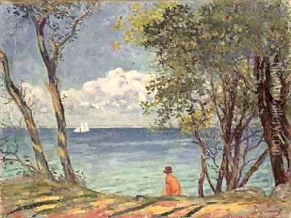 Beside the Water Oil Painting - Emile Alfred Dezaunay