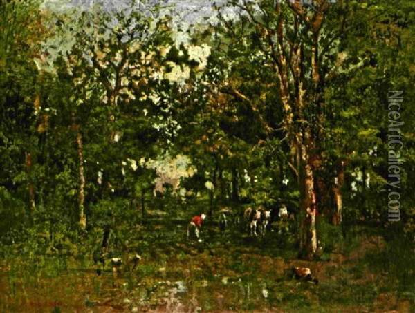 Waldpartie Bei Landenburg Oil Painting - Robert Russ