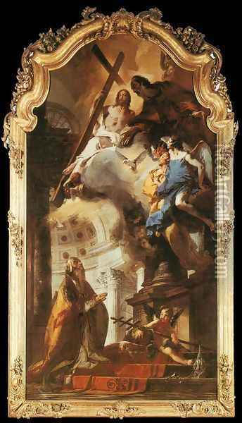 Pope St Clement Adoring the Trinity 1737-38 Oil Painting - Giovanni Battista Tiepolo