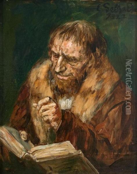 Lesender Mann Oil Painting - Eduard Von Gebhardt