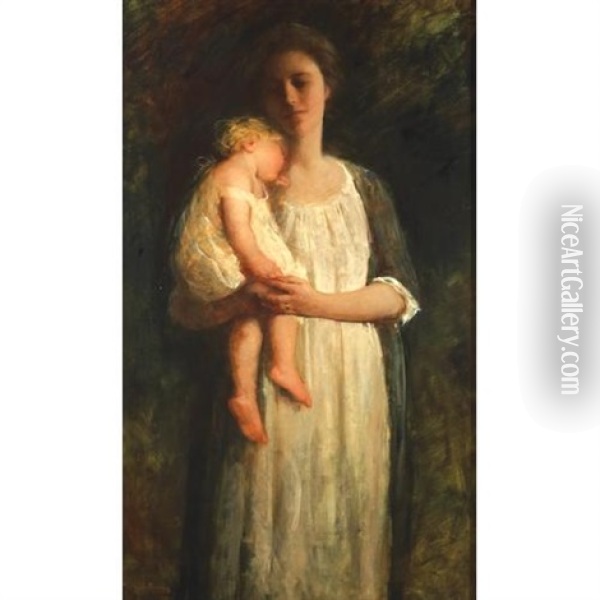 The Sleeping Child Oil Painting - Mary Curtis Richardson
