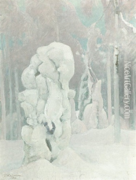 Kinahmin Talvea Oil Painting - Pekka Halonen