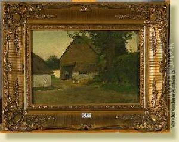 Cour De Ferme Animee Oil Painting - Jean-Baptiste De Greef