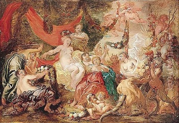 An Allegory Of Abundance Oil Painting - Cornelius I Schut