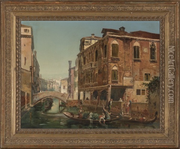 Vista De Venecia Oil Painting - Aquiles Battistuzzi
