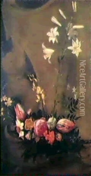 Floreros: Lirios  Azucenas Oil Painting - Daniel Seghers