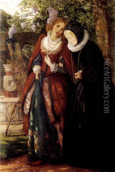 Silver And Gold Oil Painting - Arthur Hughes