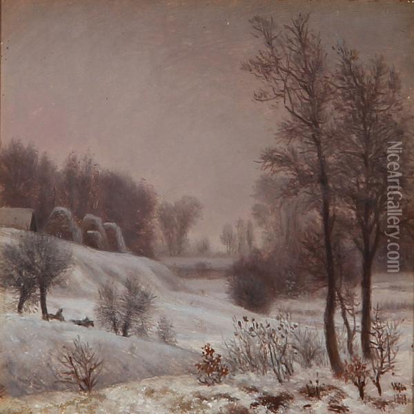 Winter Landscape Oil Painting - Vilhelm Peter C. Kyhn