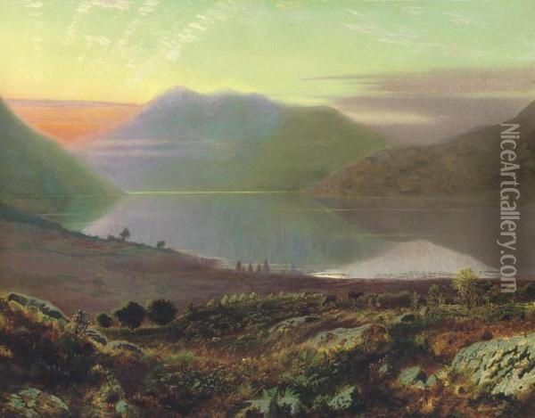 Near Lake Windermere, The Lake District, Cumbria Oil Painting - John Atkinson Grimshaw
