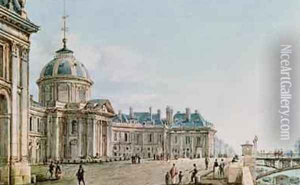 View of the College des Quatre Nations Paris .1810 Oil Painting - Victor Jean Nicolle