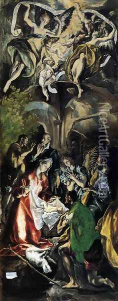 Adoration of the Shepherds 1596-1600 Oil Painting - El Greco (Domenikos Theotokopoulos)