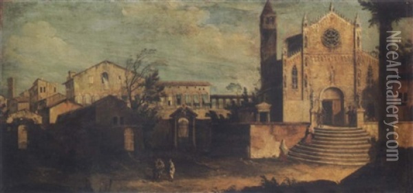 Landscape With A View Of Padua Oil Painting - Pietro Bellotti