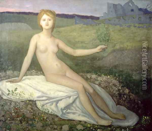 Hope, 1871-2 Oil Painting - Pierre-Cecile Puvis De Chavannes