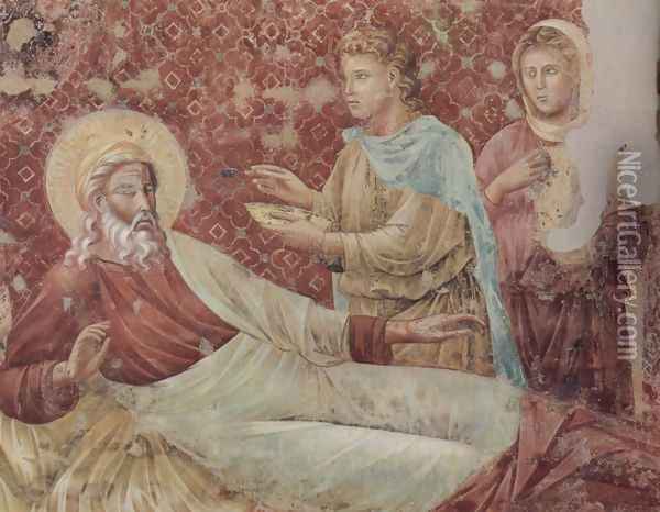 Isaac, Esau back Oil Painting - Giotto Di Bondone