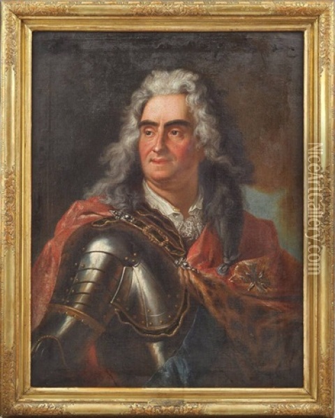 Konig August Ii. Von Polen. Brustbild Oil Painting - Louis de Silvestre