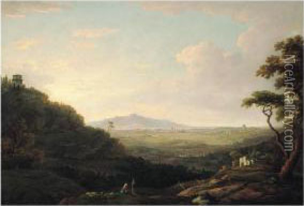 Rome From Monte Mario Oil Painting - William Marlow