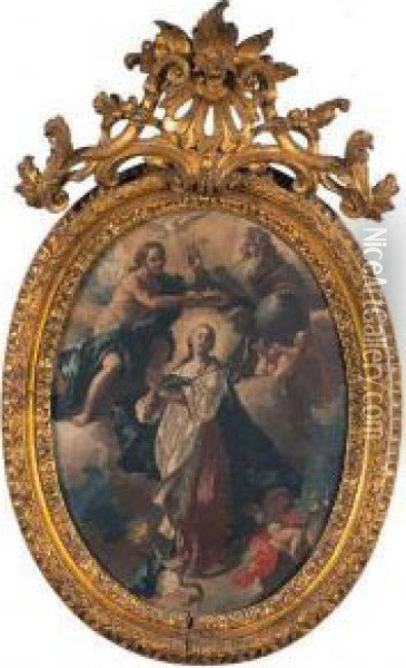 Immacolata Concezione Con La Santissima Trinita Oil Painting - Lorenzo De Caro