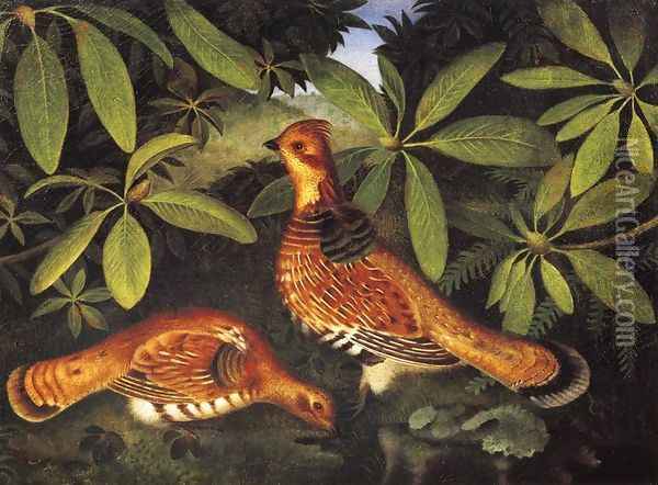 Two Ruffed Grouse Oil Painting - Rubens Peale