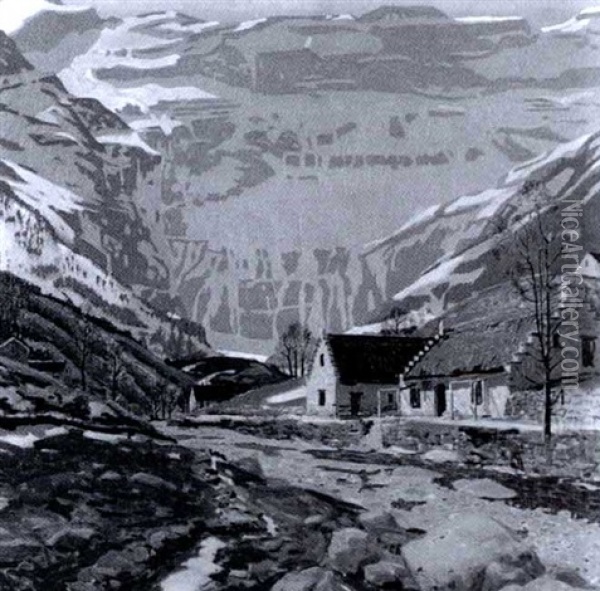 Glacier Gavarnie Oil Painting - Carl Lawless