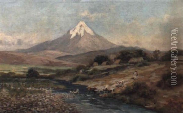 Popocatepetl Oil Painting - August Loehr