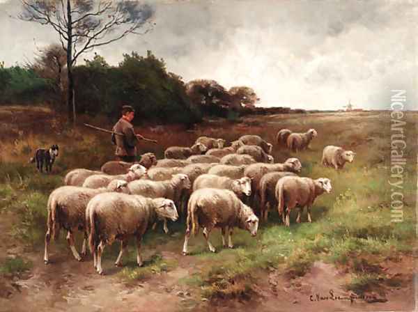 Out to pasture Oil Painting - Cornelis van Leemputten