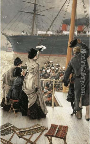 'good Bye' - On The Mersey Oil Painting - James Jacques Joseph Tissot